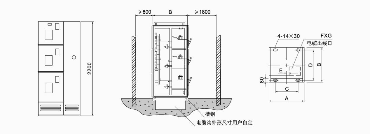 PC柜的安裝示意圖