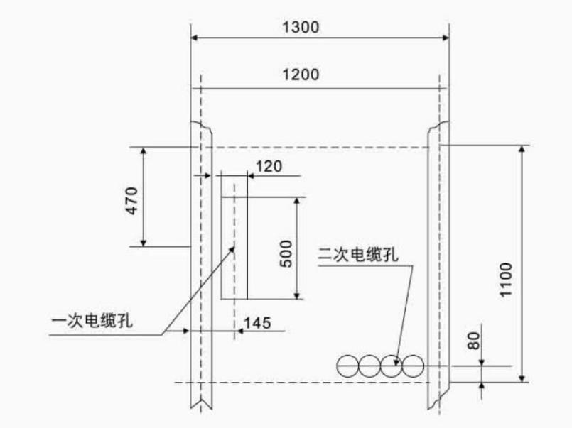 XGN2-12環(huán)網(wǎng)柜基礎(chǔ)示意圖