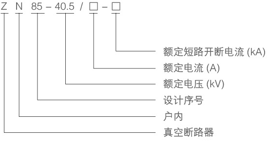 高壓真空斷路器型號含義圖示