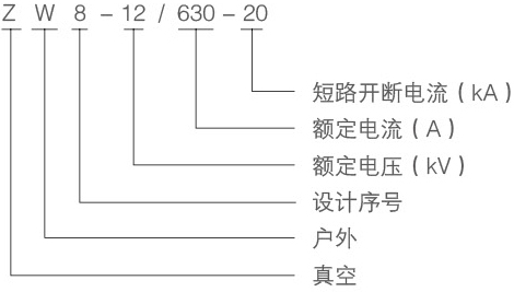 ZW8-12戶外高壓真空斷路器型號含義