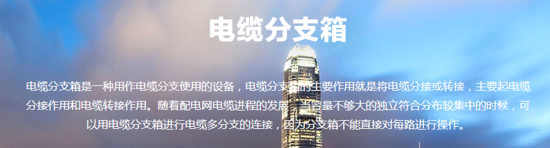 電纜分支箱概述